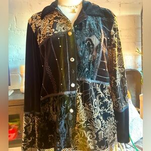 Harve Benard Velvet Button up shirt